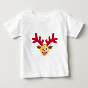 T-shirt piscar os olhos emoji de renas do xmas