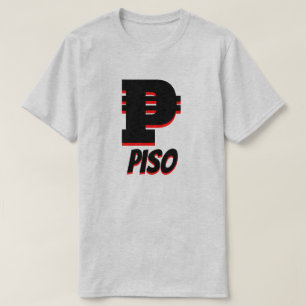 T-shirt ₱ Piso filipino, Cinza