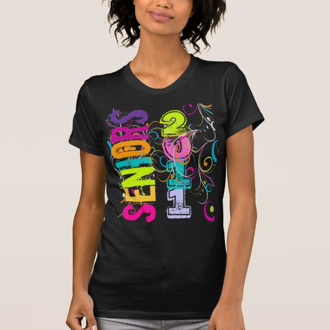 T-shirt PixDezines Seniores 2011+redemoinhos de arco-íris (Frente)