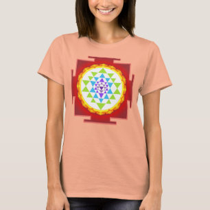 T-shirt PixDezines Sri Yantra/Vermelho