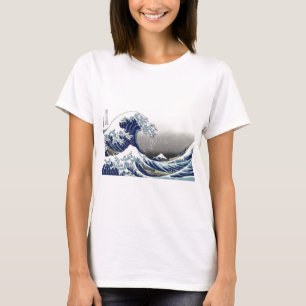 T-shirt PixDezines Vintage, Excelente Wave, Hokusai 葛 