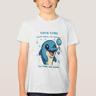 T-Shirt Pixel Dolphin Personalizado — Nome Persona