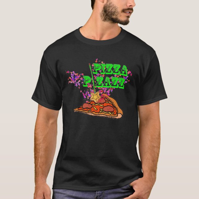 T-shirt Pizazz da pizza para homens (Frente)