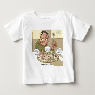 T-shirt Pizza Deep Dish Engraçada Filosófica