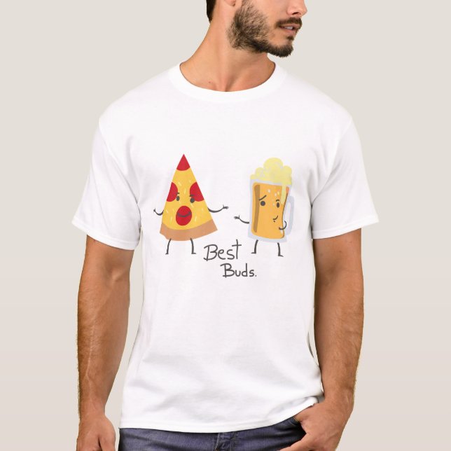 T-shirt Pizza e melhores pratos de cerveja (Frente)