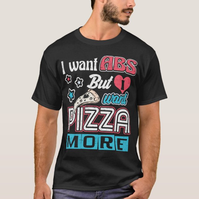 T-shirt Pizza vs Abs - Dieta em Massa - Novidade Engraçada (Frente)
