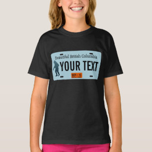 T-shirt Placa de Licença Sasquatch da Colúmbia Britânica