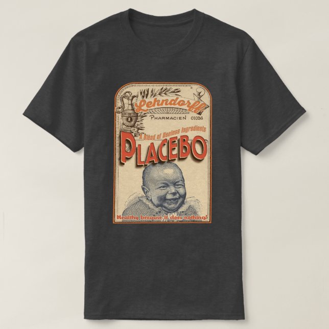 T-shirt Placebo: Cofre forte porque é inútil! (Frente do Design)