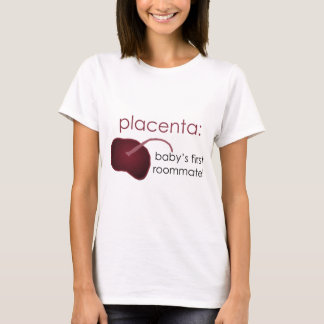 T-shirt placenta, o primeiro companheiro de quarto do bebê