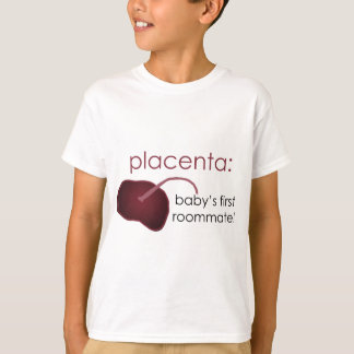T-shirt placenta, o primeiro companheiro de quarto do bebê