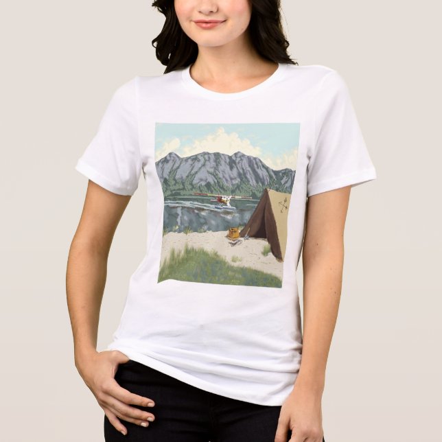 T-shirt Planador E Viagem De Pesca Do Alaska Bush (Frente)