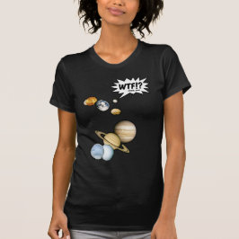T-shirt Planeta Plutão WTF!? Ciência Divertida Geek Astron