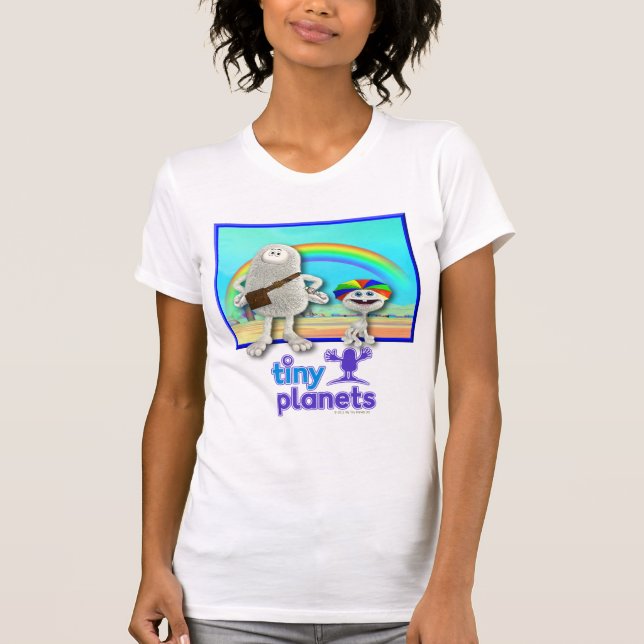T-shirt Planetas minúsculos - arcos-íris do fazer (Frente)
