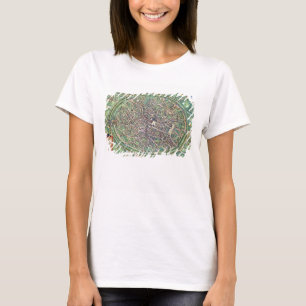T-shirt Plano de cidade de Bruges, 'de Civitates Orbis