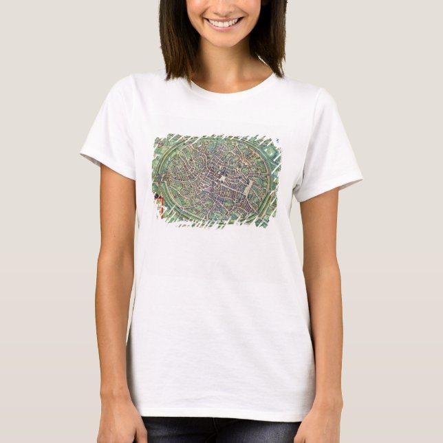 T-shirt Plano Municipal de Bruges, de Civitates Orbis Terr (Frente)