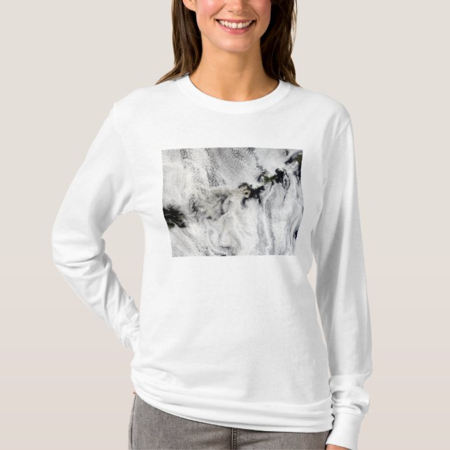 T-shirt Pluma do vulcão Okmok, Ilhas Aleutas (Frente)