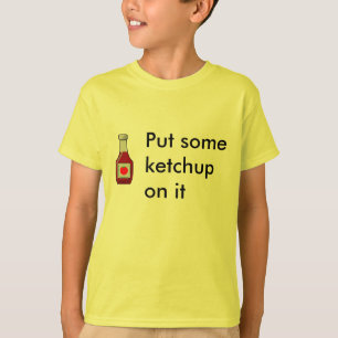 T-shirt Pnha alguma ketchup sobre ela