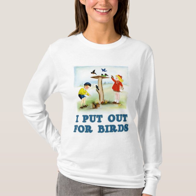 T-shirt Pnha para fora para pássaros (os miúdos) (Frente)