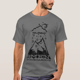 T-shirt Pó Servido-acima presságio (preto do vintage)