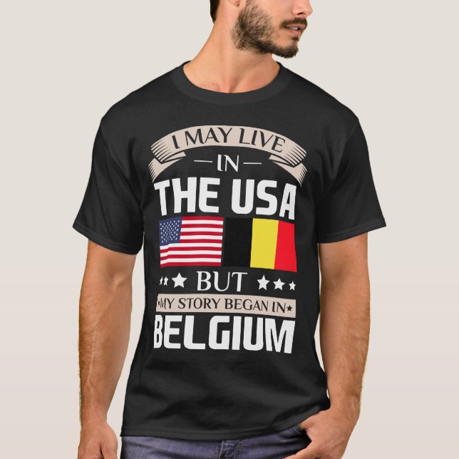 T-shirt Pode viver na história dos EUA começou na bandeira (Frente)