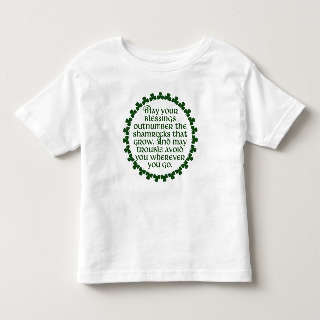 T-shirt Podem suas bênçãos ultrapassar os trevos, irlandês (Frente)