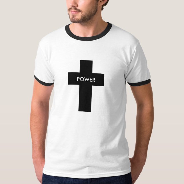 T-shirt Poder do T cristão da campainha dos homens (Frente)