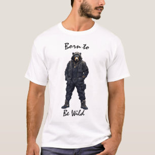 T-Shirt Poderoso Urso Tático Selvagem
