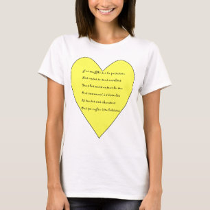 T-shirt poema musical e coração e mandala