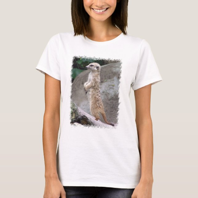 T-shirt Poised das senhoras de Meerkat (Frente)