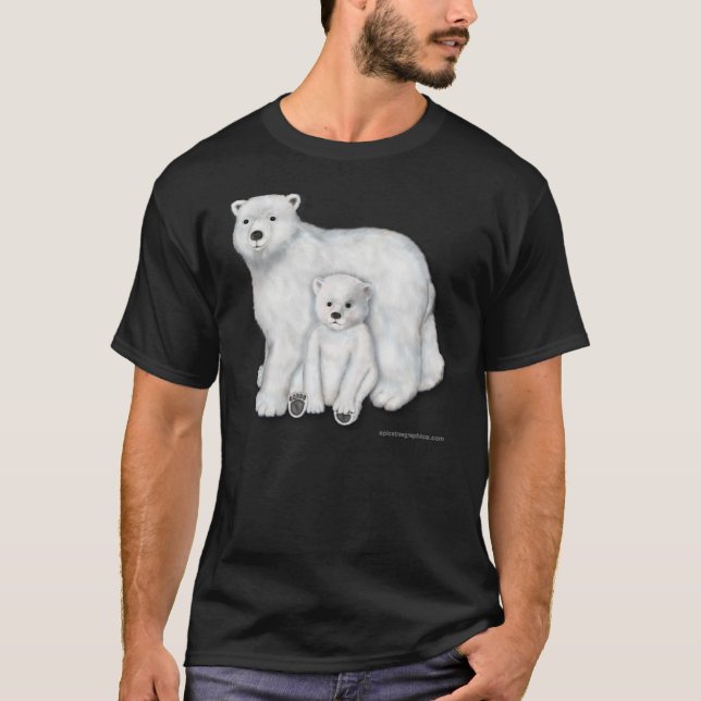 T-shirt Polar Bear Mãe e Cubo. (Frente)