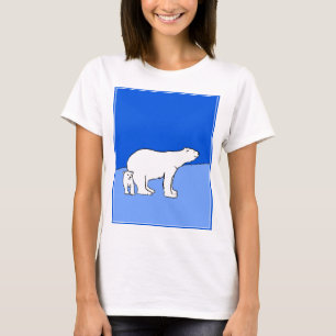 T-shirt Polar Bear Mãe e Pintura em Cubo - Arte Selvagem