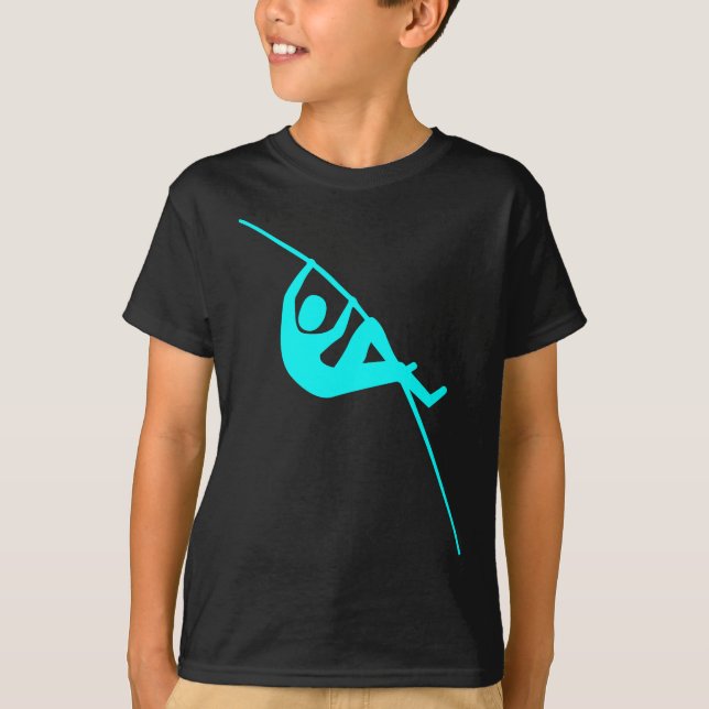 T-shirt Pole Vaulting - Ciano (Frente)