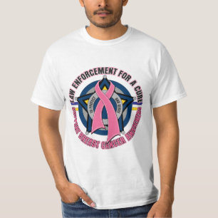 T-shirt Polícia para um cancro da mama da cura
