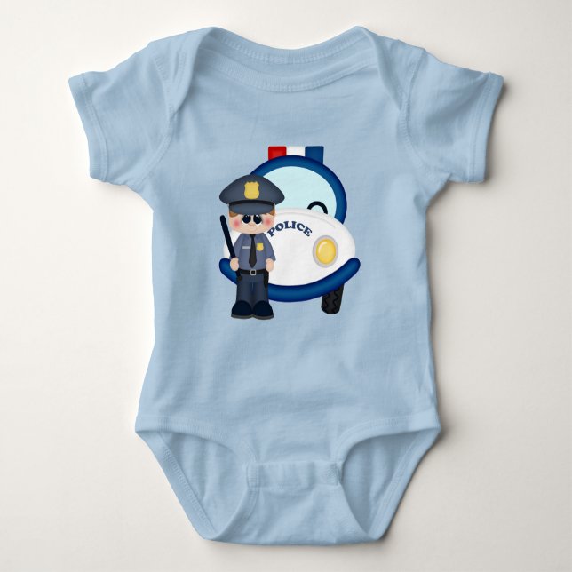 T-shirt Policial e roupa para bebê de carro (Frente)