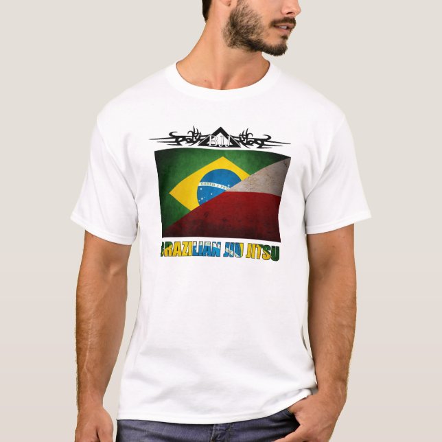 T-shirt Polônia de BJJ - fusão polonesa T da bandeira do (Frente)