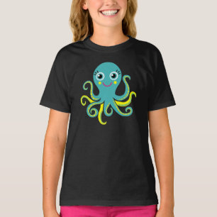 T-shirt Polvo azul e amarelo