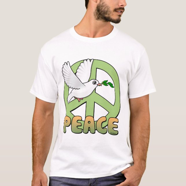 T-shirt Pomba e símbolo de paz (Frente)