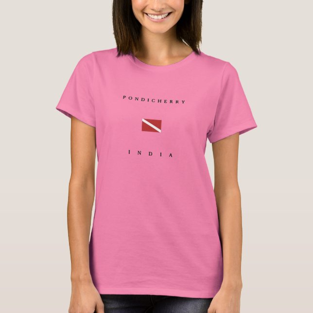 T-shirt Pondicherry India Scuba Dive Flag (Frente)