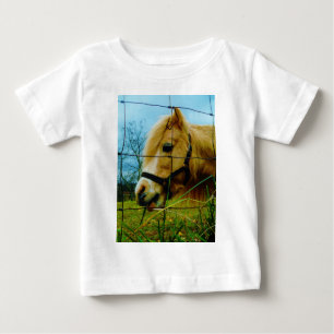 T-shirt Pônea Loura Miniatura / Céu Azul Cavalo