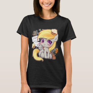 T-shirt Pônei bonito do carteiro do kawaii com letras e