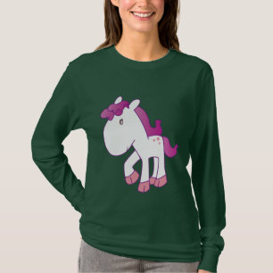 T-shirt Pônei cor-de-rosa e roxo precioso