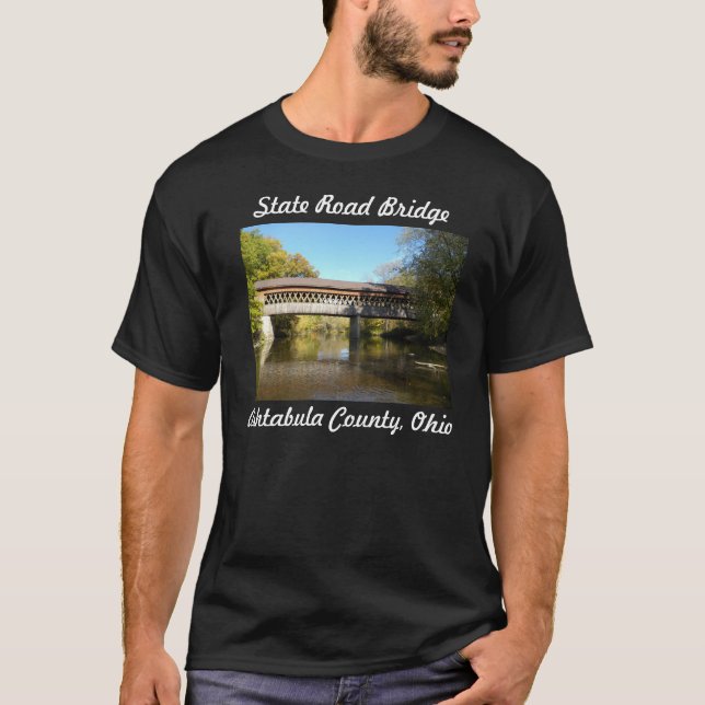 T-shirt Ponte Ashtabula County Ohio do Rd do estado (Frente)