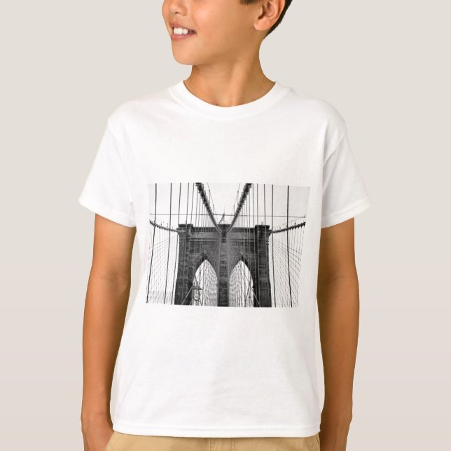 T-shirt Ponte Black White Brooklyn Nova York (Frente)
