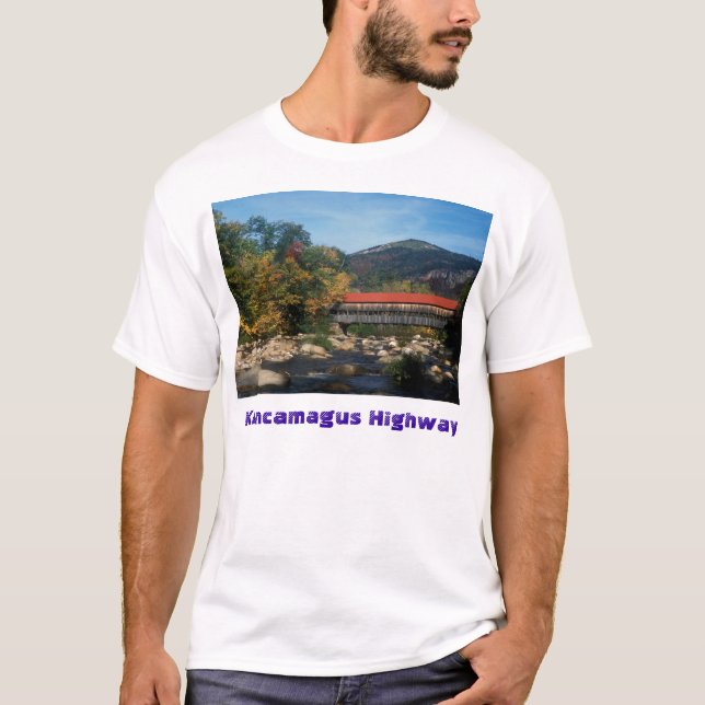 T-shirt Ponte coberta de Albany da estrada de Kancamagus (Frente)