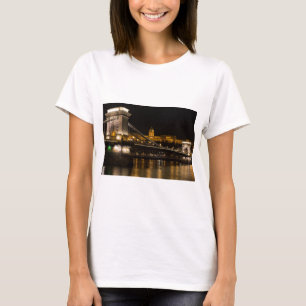 T-shirt Ponte de Corrente com o Castelo de Buda, Hungria,