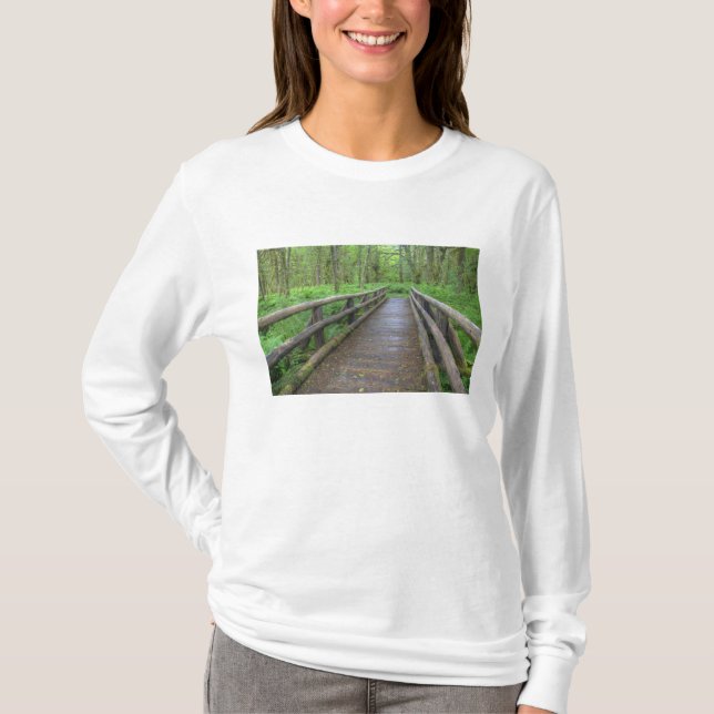 T-shirt ponte de madeira Maple Glade trail, samambaias e (Frente)