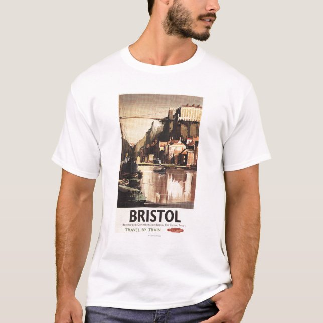 T-shirt Ponte e barcos de suspensão de Clifton (Frente)