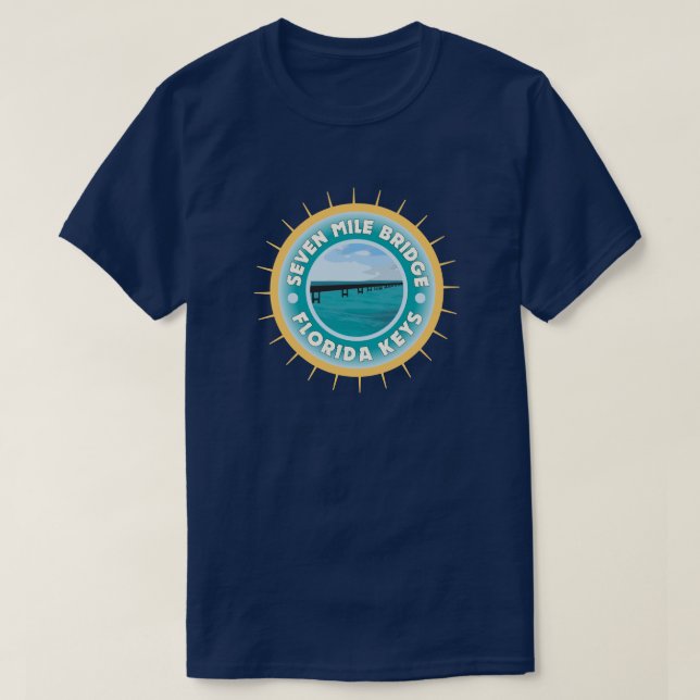 T-shirt Ponte Sete Milhas na Flórida Chaves em Cor Escura (Frente do Design)