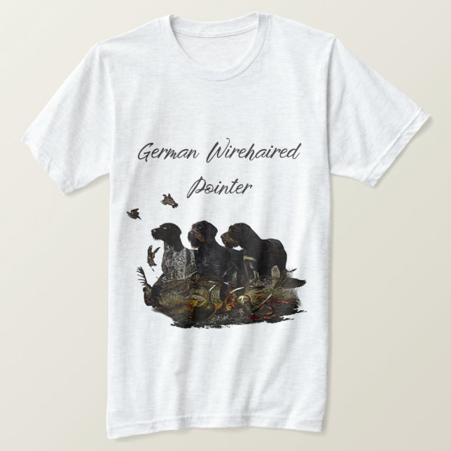 T-Shirt Ponteiro Wirehaired Alemão (Frente do Design)