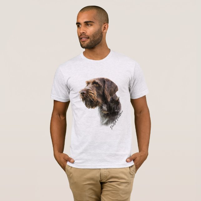 T-Shirt Ponteiro Wirehaired Alemão (Frente Completa)
